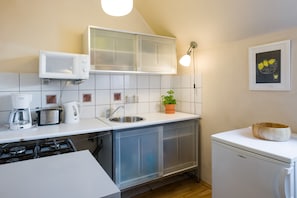 Panoramic Apartment, 2 Bedrooms | Private kitchen | Fridge, microwave, oven, stovetop - KrakowRentals - Kazimierz Apartment (Kraków)