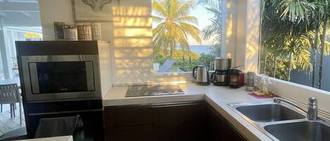 Jääkaappi, mikroaaltouuni, uuni, astianpesukone