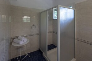 Hair dryer, towels, toilet paper