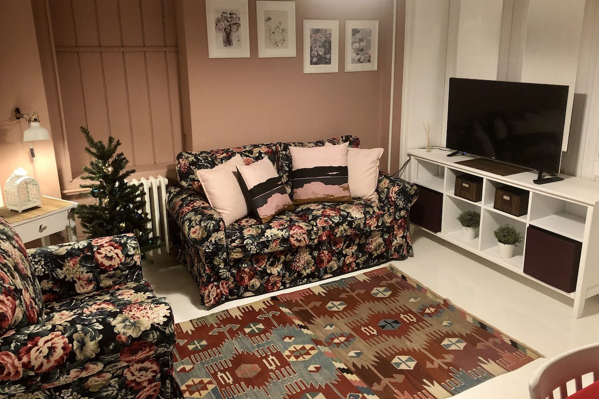 Family Apartment, Ground Floor | Living area | 43-inch Smart TV with satellite channels, TV