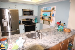Condo, Multiple Beds, Patio, Pool View | Private kitchen - Ocean Club 28 (St. Augustine)