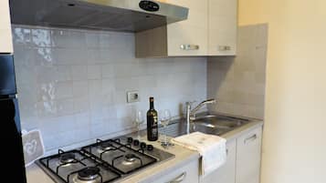 Villa, 3 camere da letto, vista giardino | Cucina privata | Frigorifero con congelatore, forno, piano cottura