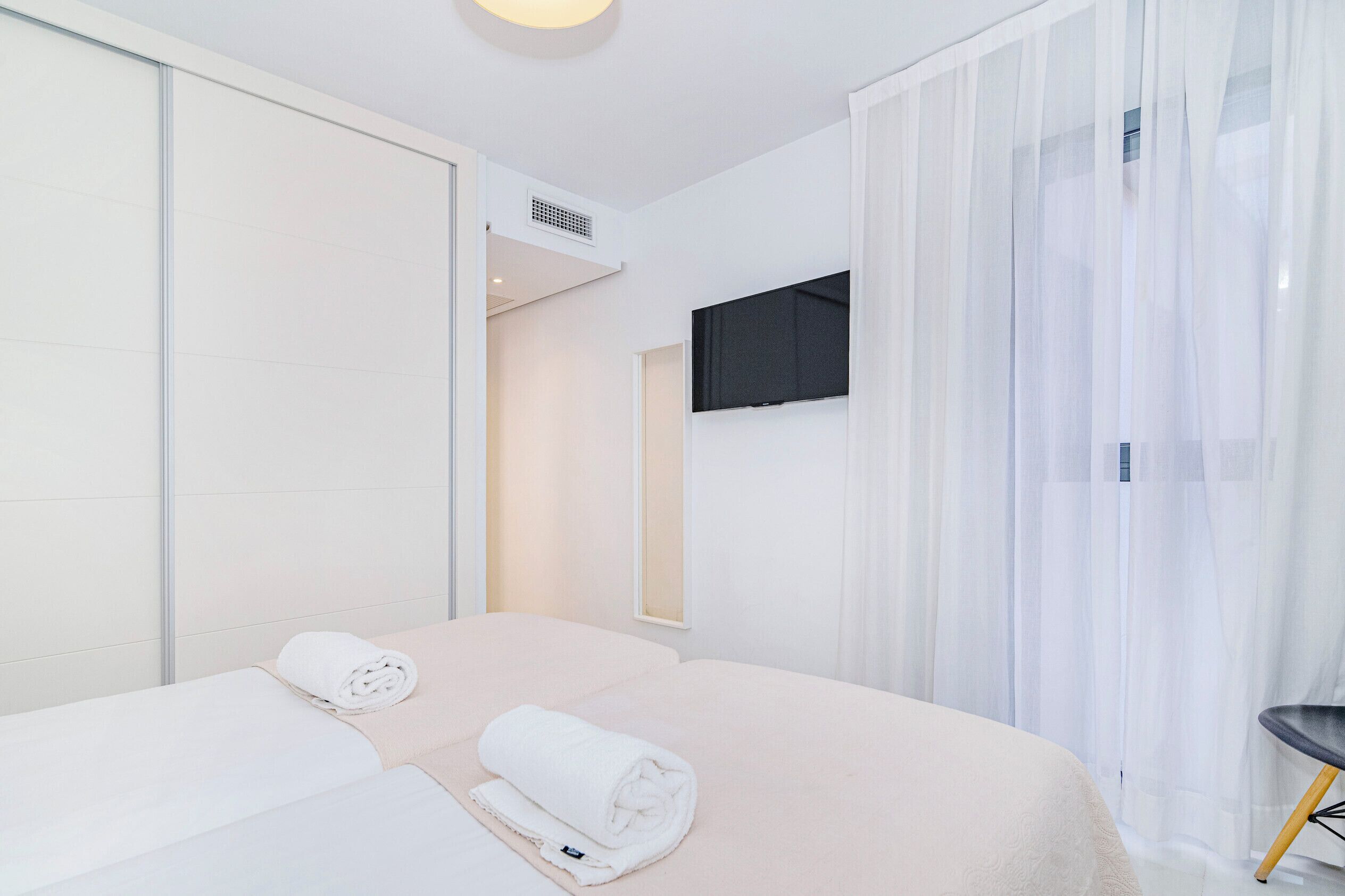 Down comforters, memory foam beds, laptop workspace, blackout drapes