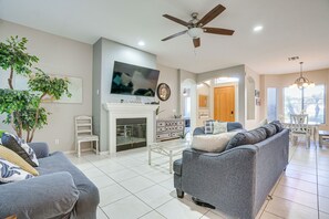 TV, offices - Goodyear Group Getaway w/ Pool & Putting Green (Goodyear)