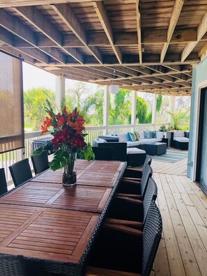 House, Multiple Beds, Balcony, Partial Ocean View | Outdoor dining - Seas the Day - Upper (Palm Coast)