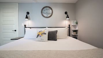 1 bedroom, desk, iron/ironing board, travel crib