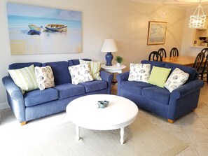 Condo, Multiple Beds, Balcony, Partial Ocean View | Living room