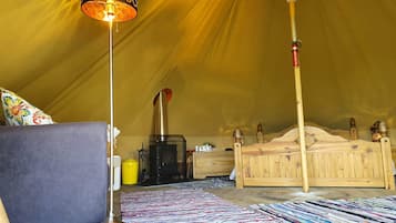 Bell Tent (Foxglove) | Hypo-allergenic bedding, individually decorated, individually furnished