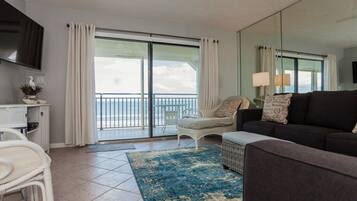 Condo, Multiple Beds, Private Pool, Ocean View | Living room | TV