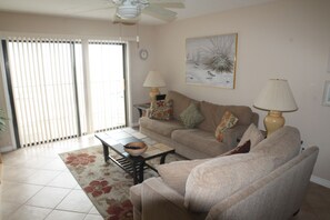 Condo, Multiple Beds, Balcony, Ocean View | Living room | TV - Summerhouse 363 (St. Augustine)
