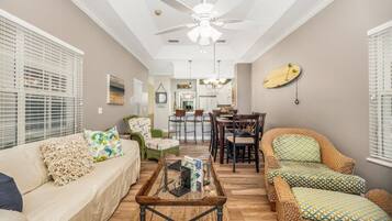 Condo, Multiple Beds, Balcony, Garden View | Living room | TV