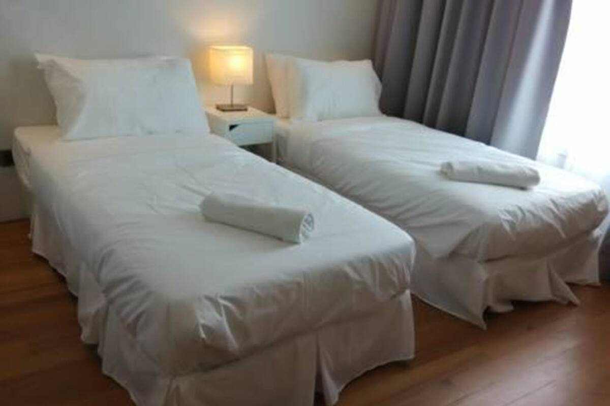 Blackout drapes, iron/ironing board, WiFi (free), bed sheets