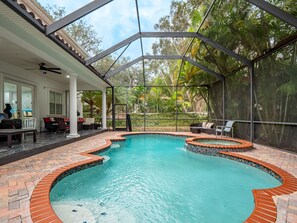 Outdoor pool, a heated pool