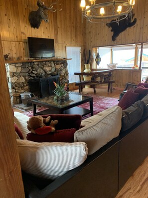 Smart TV, caminetto, tavolo da calcetto