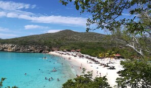 On the beach, beach towels