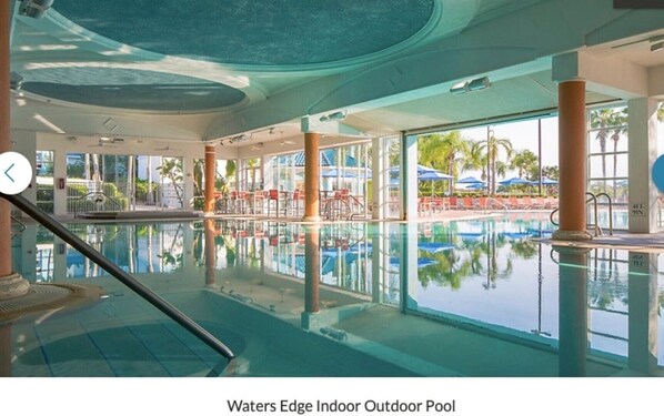 Inomhuspool och utomhuspool