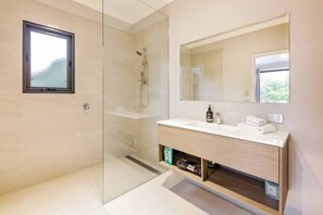 Hair dryer, towels, toilet paper