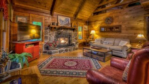 TV, fireplace, foosball, books - Eagles Nest- Pet Friendly | Screened Porch | Hot Tub | My Mountain (Morganton)