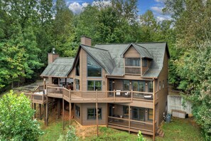 Exterior - High Five Lodge- Long Distance Mountain View | Hot Tub | Outdoor Fireplace | Game Room (Mineral Bluff)