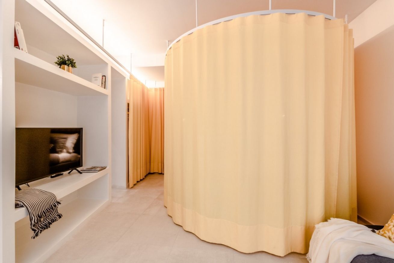 A small modern and intimate alcove in the historical center of Bologna.