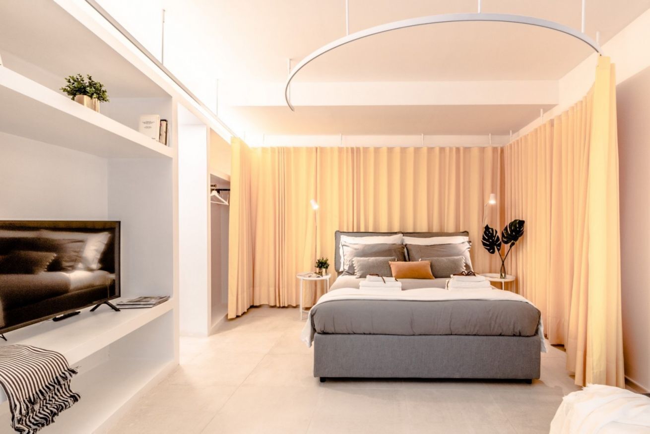 A small modern and intimate alcove in the historical center of Bologna.