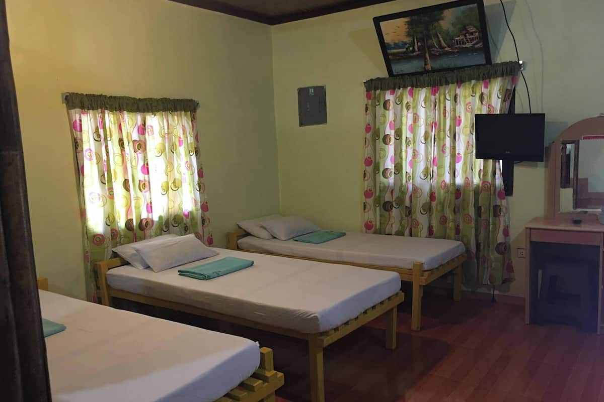 Habitación familiar, varias camas, en la zona del jardín | Ropa de cama