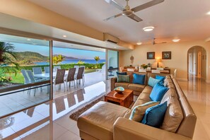 Apartment, 2 Bedroom | Living area | Flat-screen TV - Bella Vista East 3 Luxury Ocean Views Large Flat Grassed Area + Buggy (Whitsundays)