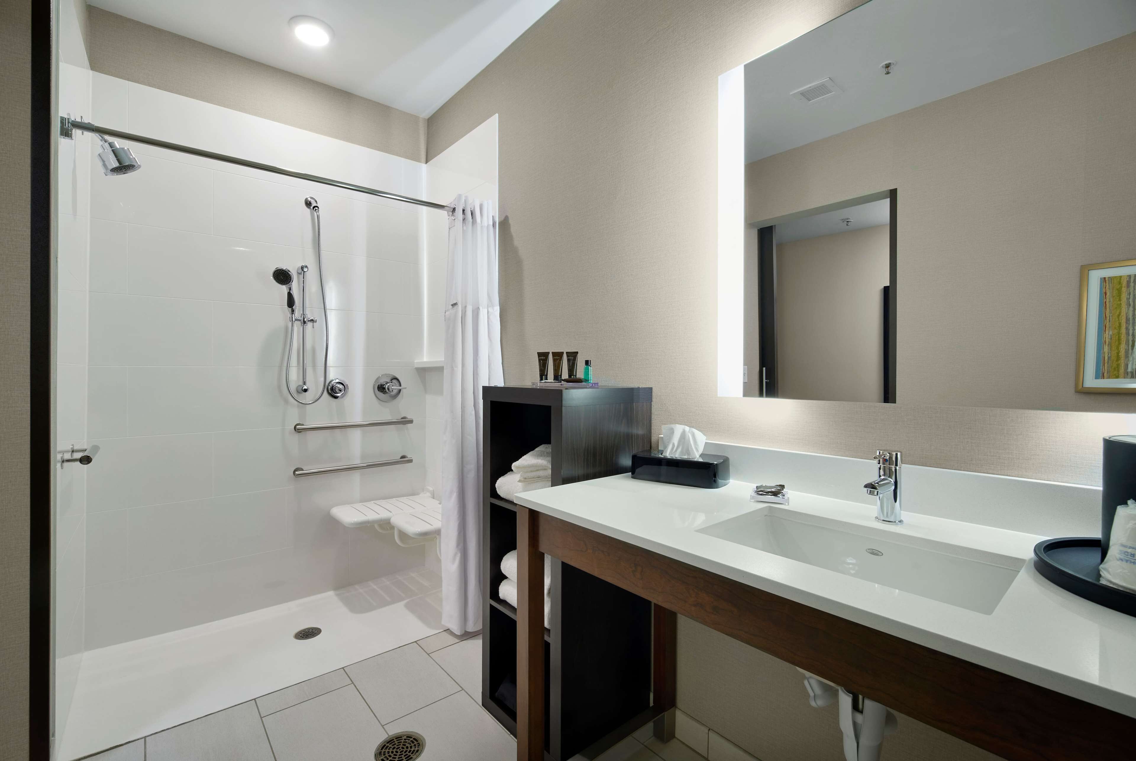 free toiletries, hair dryer, towels