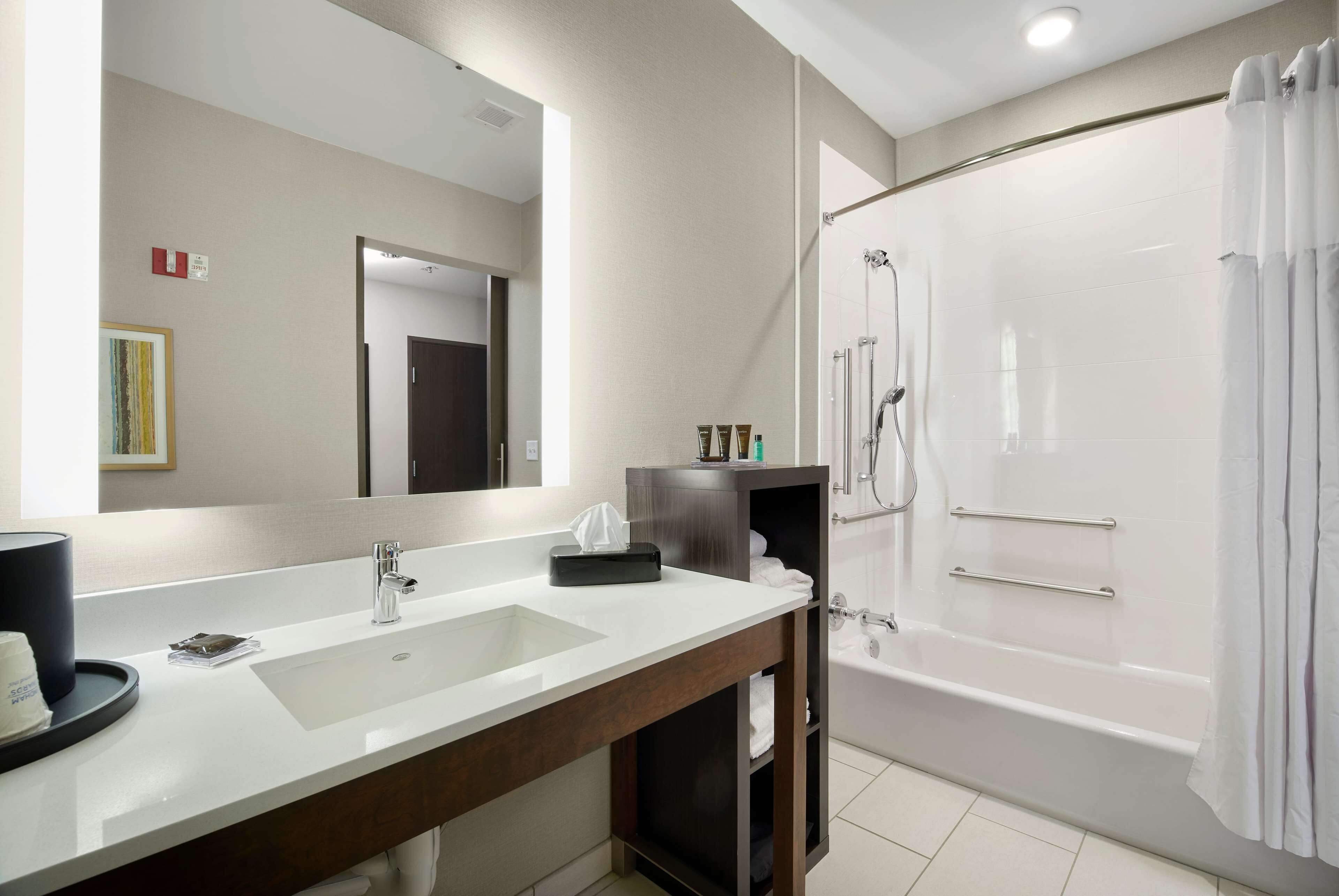 free toiletries, hair dryer, towels