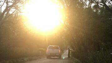 Voorkant accommodatie - avond/nacht