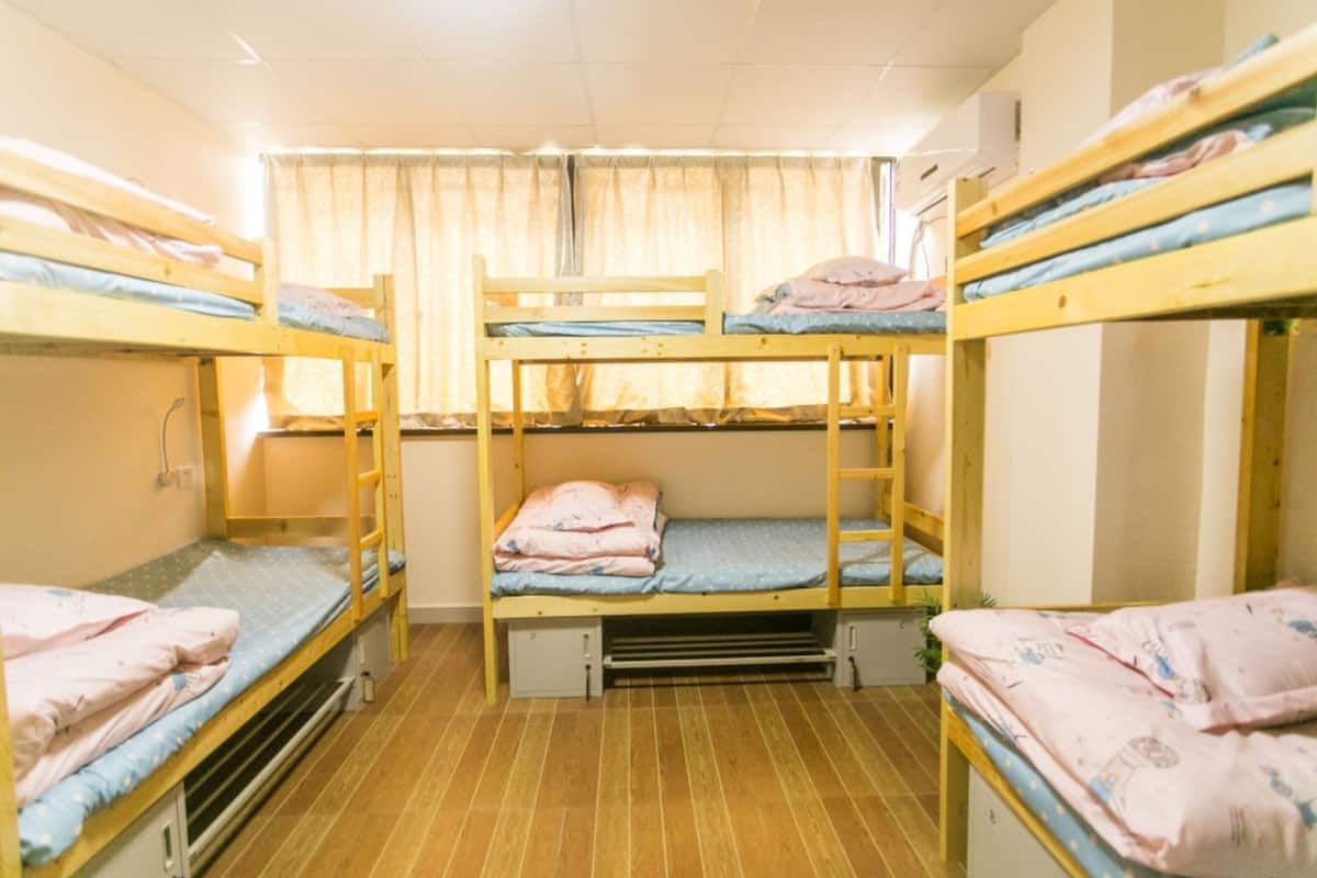 Bed in 6 -Bed Male Dormitory Room with shared bathroom | Blackout drapes, WiFi (free)