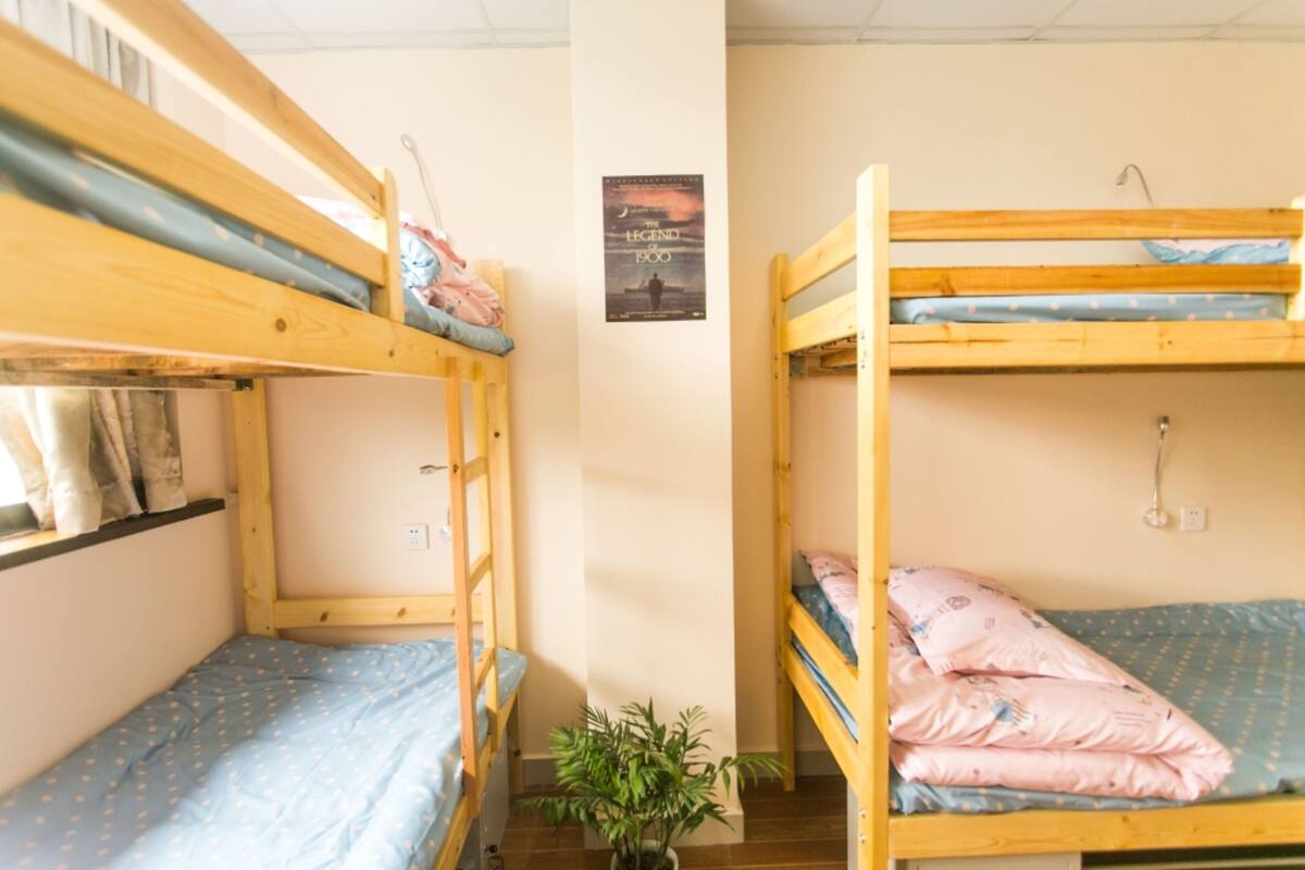 Bed in 4 -Bed Male Dormitory Room with shared bathroom | Blackout drapes, WiFi (free)
