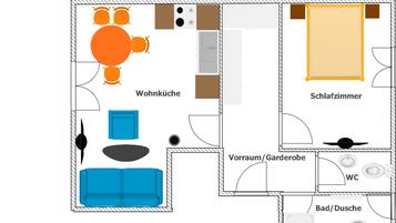 1 bedroom, hypo-allergenic bedding, free WiFi, bed sheets