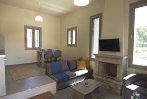 TV, caminetto