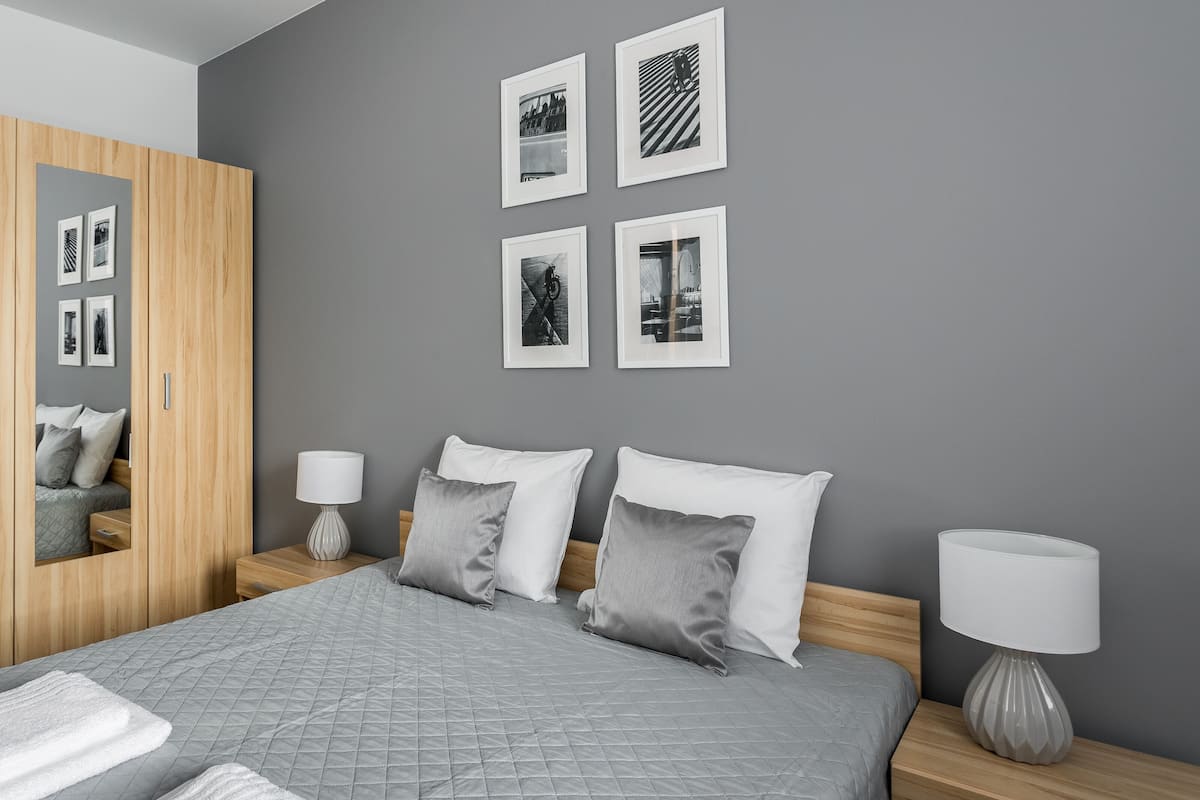 Deluxe Apartment, 2 Bedrooms, River View (Stachowskiego 4 st.) | Hypo-allergenic bedding available, laptop workspace, iron/ironing board