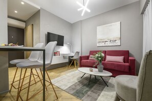 Apartment, 1 Bedroom (Galini Suite) | Living room - Olvios Luxury Suites (Thessaloniki)