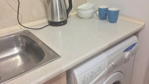Apartment | Private kitchen | Fridge, cleaning supplies - My little house on Kostava (Tbilisi)