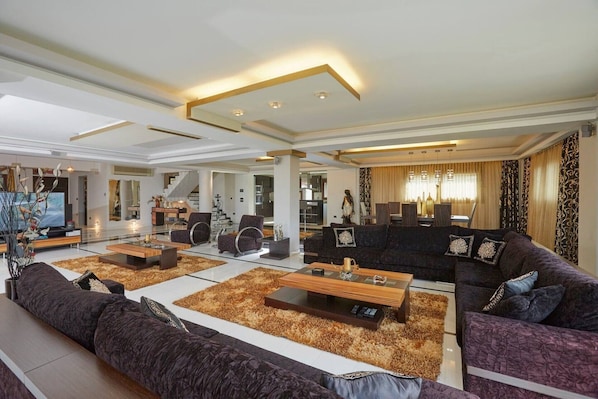 TV, fireplace, offices