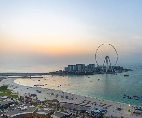 On the beach, white sand