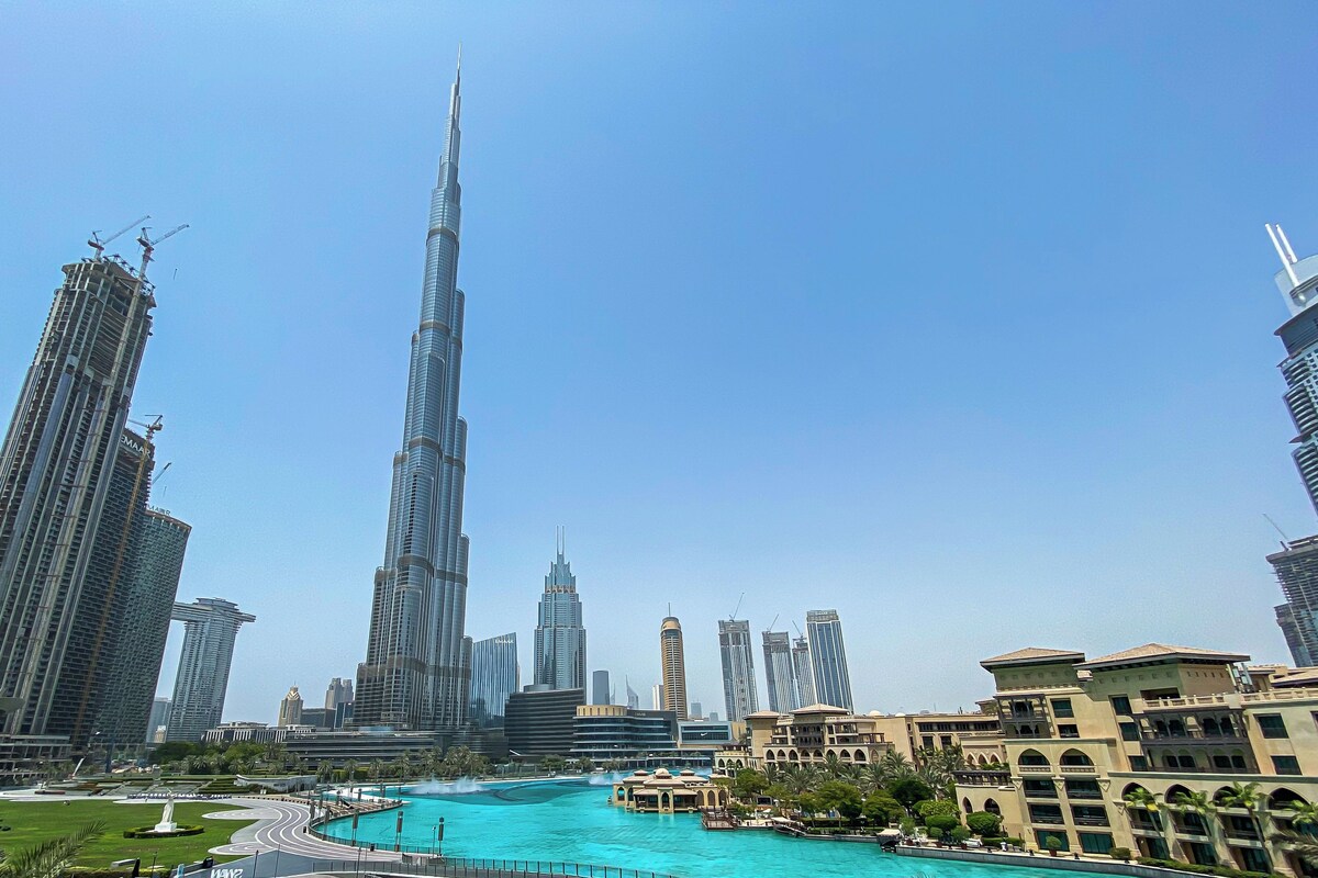 Three bedroom with Full Burj Khalifa and fountain view | Utsikt fra rommet