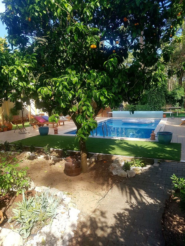 Piscine extérieure, piscine chauffée