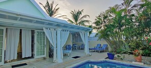 Outdoor pool - Beautiful Villa,Private Pool, Sun Terraces,Garden,Hi Speed Wi Fi, steps to beach (Bottom Bay)