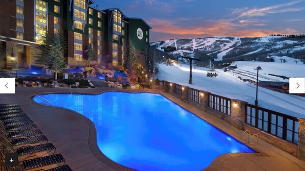 Outdoor pool, a heated pool