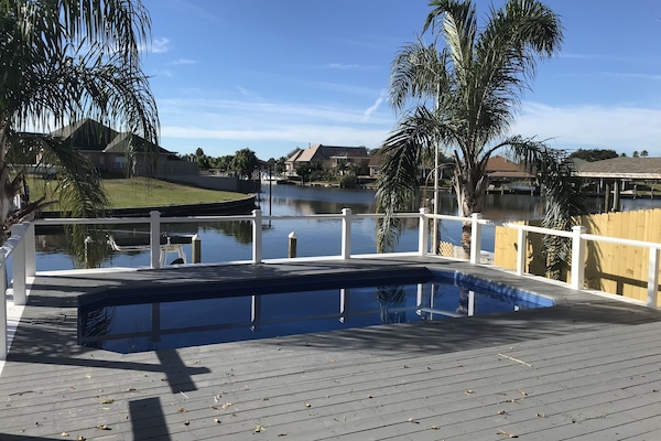 Salt water Pool over looking the water