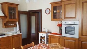 Fridge, oven, stovetop, coffee/tea maker