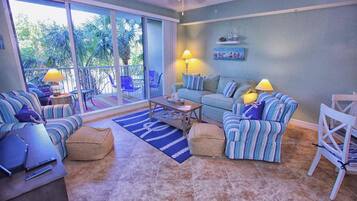 Apartment, Multiple Beds (452 Little Harbor) | Living room | Flat-screen TV, DVD player