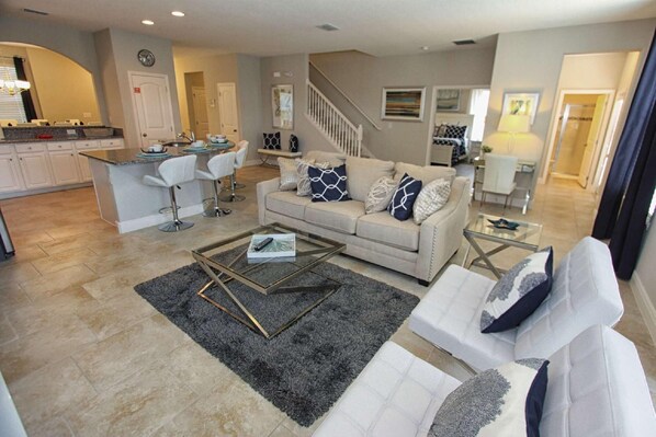 Apartment, Multiple Beds (4201 Solterra) | Living room | Flat-screen TV, stereo
