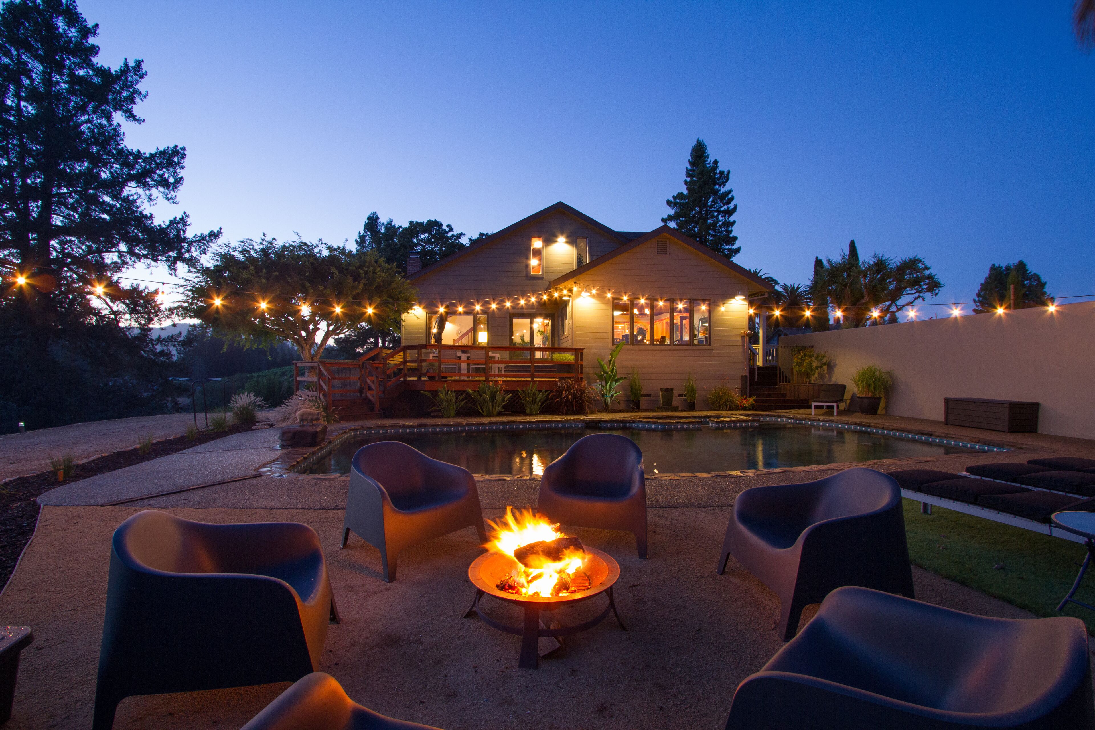 Enjoy Fall Relaxing by Indoor or Outdoor Fireplace