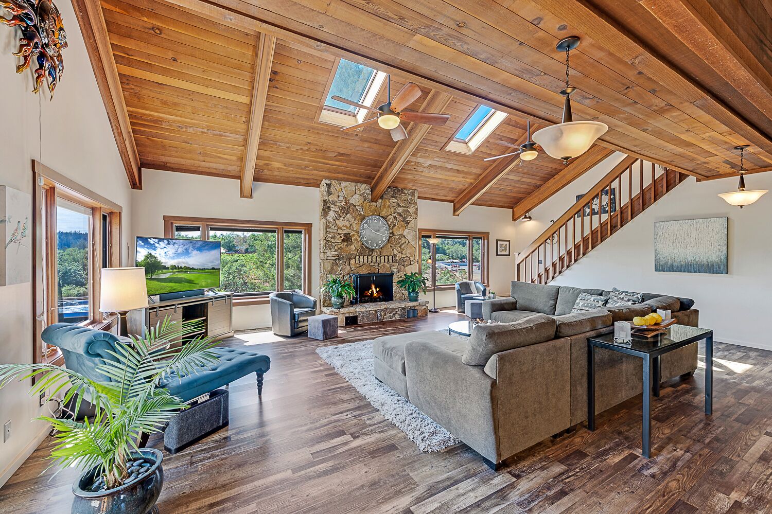 Enjoy Fall Relaxing by Indoor or Outdoor Fireplace