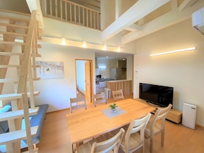 2 Bedroom + Loft | Living area | Flat-screen TV, heated floors - Hakuba Powder Mountain (Hakuba)